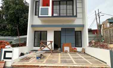 Rumah Modern 2 Lt Full Bata Merah dekat Tol Setu Cipayung