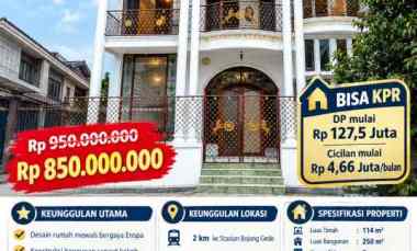 Bisa Kpr Rumah Mewah 3 Lantai Semi Basement di Cibinong Bogor