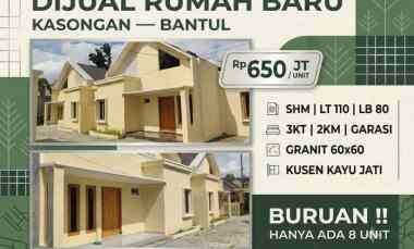 Dijual Rumah Baru Shm 3 Kt Rp650 juta di Kasongan Bangunjiwo Bantul