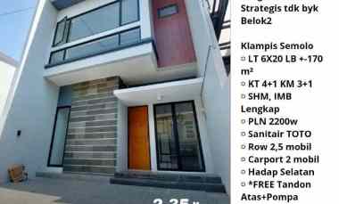 Rumah Gress 2LT Tengah Kota Strategis Turun Harga Klampis Semolo Tenga