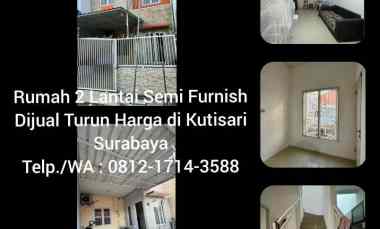 Rumah Dijual Kutisari Surabaya Semi Furnished 2 Lantai Turun Harga