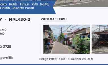 Rumah Dijual di Jalan Cempaka putih Timur XVII Jakarta Pusat