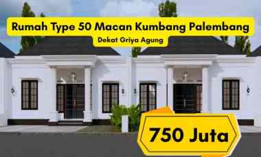 Jual Rumah Murah Macan Kumbang Palembang dekat Griya Agung Type 50 S