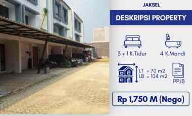 dijual rumah modern dalam cluster di kahfi jagakarsa