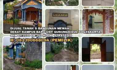 Tanah Bangunan Mewah dekat Kampus Baru Uny Gunungkidul Yogyakarta