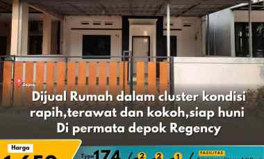 Dijual Rumah Siap Huni Terawat di dalam Cluster Permata Depok Regency