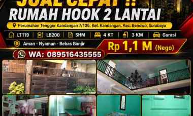 Dijual Rumah 2 lantai Shm Siap Huni di Benowo Surabaya, Murah Nego