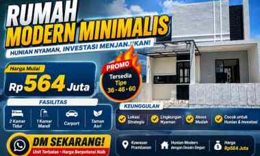 Promo Rumah Modern Industrial, Lokasi Strategis dekat Kota,yuk Surve