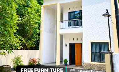 Rumah Cluster 2 Lantai Full Furniture Lingkungan Adem Tenang di Slem