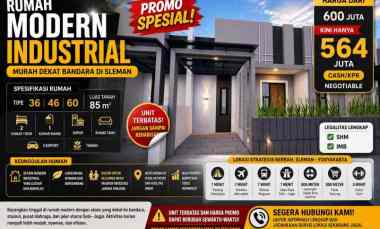 Rumah Moderen Setrategis dan View Sawah, Utara Rumah Ada Gunung Merapi