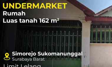 Dijual Aset Lelang Rumah Simorejo Sukomanunggal Surabaya LT 162m2 SHM