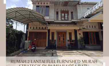 Rumah 2 Lantai Full Furnished Luas Strategis untuk Villa di Kota Batu