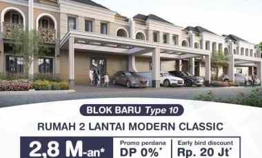Rumah Modern Classic 2 Lantai dalam Cluster 3 menit Tol Tambun Bekasi