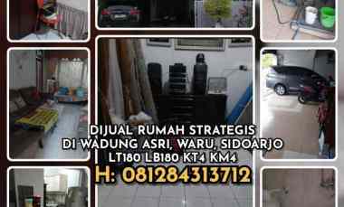 Dijual Rumah Strategis di Wadung Asri, Waru, Sidoarjo. Lt180 Lb180 Kt4