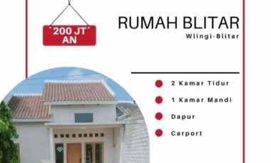 Rumah 200 juta an Pinggi Jalan, dekat Kota Blitar Free SHM