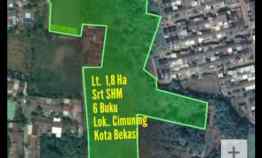 Dijual Tanah 1,8ha - Cimuning Kota Bekasi