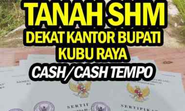 Tanah Murah Bersertipikat dekat Kota Pontianak,aman Dimiliki