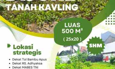 Tanah Kavling Hook Shm dalam Komplek Bambu Apus Cipayung Jakarta Timur