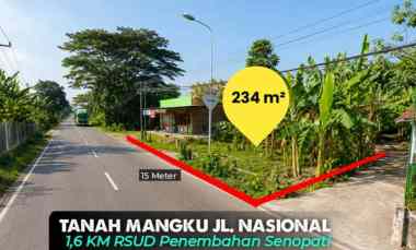 Tanah Mangku Jalan Nasional di Trirenggo, dekat Pemda Bantul 14 km L