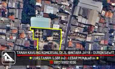 Tanah Komersial jl. Bintara Jaya, Pondok Kelapa, Duren Sawit