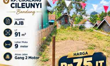 Dijual Cepat Tanah Kavling Harga 75 JT di Cileunyi, Bandung