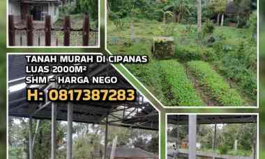 Jual Tanah Murah Cipanas Luas 2000m Shm Cocok Villa atau Investasi