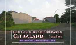 Tanah Kavling Hook di Citraland Bukit Golf Internasional, Surabaya