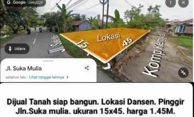 Tanah Siap Bangun. Lokasi Danau Sentarum. Pinggir Jalan Suka Mulia