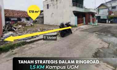 Tanah dalam Ringroad dekat Kampus Ugm, Jogja 1,5 km Kampus Ugm