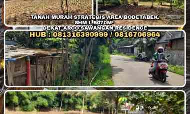 Tanah Murah Strategis Area Bodetabek. Shm 5070m dekat Arco Sawangan