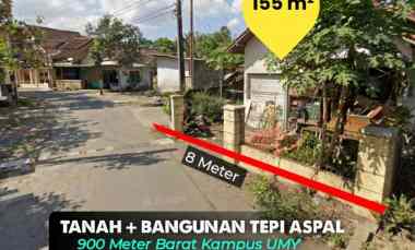 Tanah Hook Tepi Aspal Cocok untuk Kos di Ambarketawang 800 meter Umyk