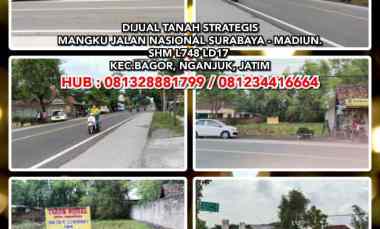 Dijual Tanah Shm 748m Strategis Mangku Jalan Nasional Surabaya-madiun