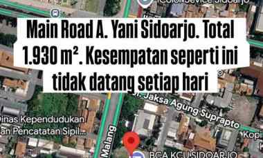 Tanah Komersial Sidoarjo Kota Pusat Ahmad Yani Shm Kantor Hotel Resto