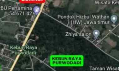 1552 m2 Tanah Bangunan dekat Kebun Raya Purwodadi Pasuruan Jatim