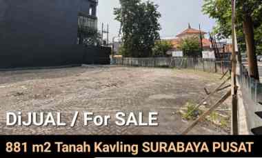 Dijual 881 m2 Tanah Kavling Jalan Dr. Soetomo - Tegalsari.- Surabaya