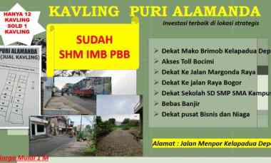 Tanah Kavling Siap Bangun di Kelapa Dua Depok, hanya 12 Kav