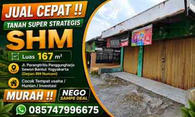Jual Tanah Shm Pinggir Jalan Parangtritis Panggungharjo, Sewon, Bantul
