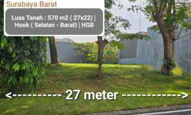 Murah Dijual 570 m2 Tanah Kavling Raya Balerina Citraland - Hook - HGB