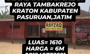 Dijual Tanah di Tepi Jalan Raya Tambakrejo Kraton Kabupaten Pasuruan