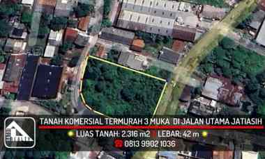 Tanah Kavling Komersial Termurah di Jalan Utama Jatiasih