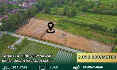 Tanah Kavling Murah dengan View Sawah Berada di Barat Jalan Palagan KM