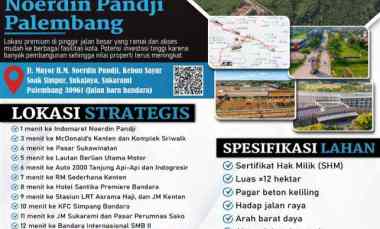 Dijual Tanah 120.000 m2 di Soak Simpur Palembang dekat Bandara SMB II
