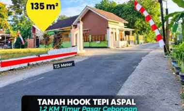 Tanah Hook Tepi Aspal di jl. Purbaya. 1,2 km ke Pasar Cebongan dekat