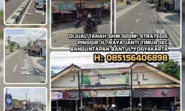 Dijual Tanah Shm Strategis 500m2 Pinggir jl. Janti Banguntapan Bantul