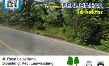 Tanah untuk Perumahan Luas 16 Ha. Jalan Raya Leuwiliang - Kab .Bogor