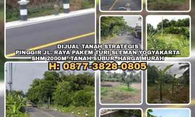 Tanah Murah Strategis Pinggir Jalan Raya Pakem Turi Sleman Yogyakarta