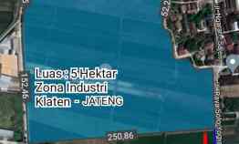 Dijual Lahan Tanah Induatri 5 Hektar Klaten Jateng 1jt/m2