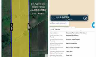 Lahan Gudang atau Wisata 7000m2 Muka 42m jl.Janti Klaten