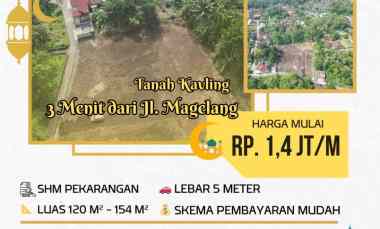 Tanah Murah 1,4 JT/m Strategis jl. Raya Magelang, Akses Super Cepat K