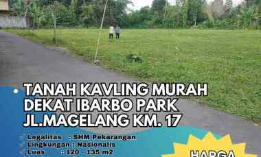 Mulai 1,3 jt Per meter. Tanah Murah di Utara Ibarbo PARK jl. Magelang